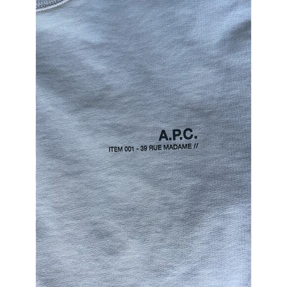 APC Standard Item Light Blue Sweatshirt Size Medium - Picture 4 of 6